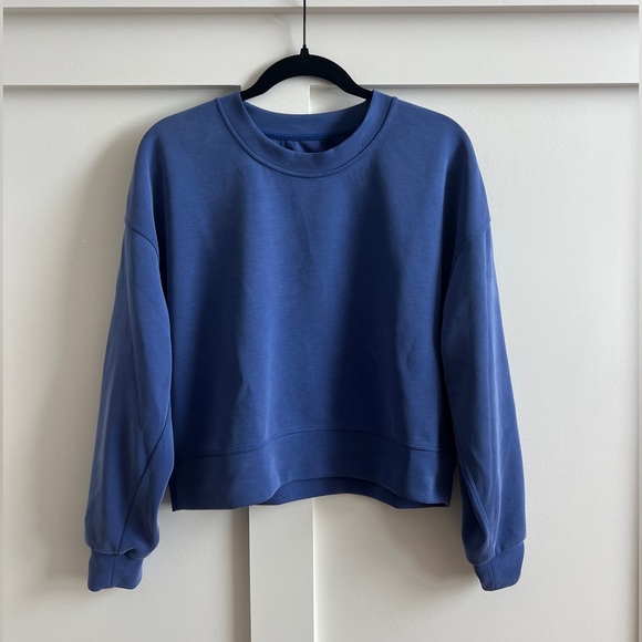 lululemon athletica Tops - Lululemon Softstreme Perfectly Oversized Blue Cropped Crew - Women’s 6
